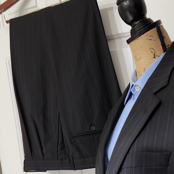 Jack Victor Suit Red Grey Pin striped suit pants 38R Men's Suit jacket 43R - Picture 8 of 11